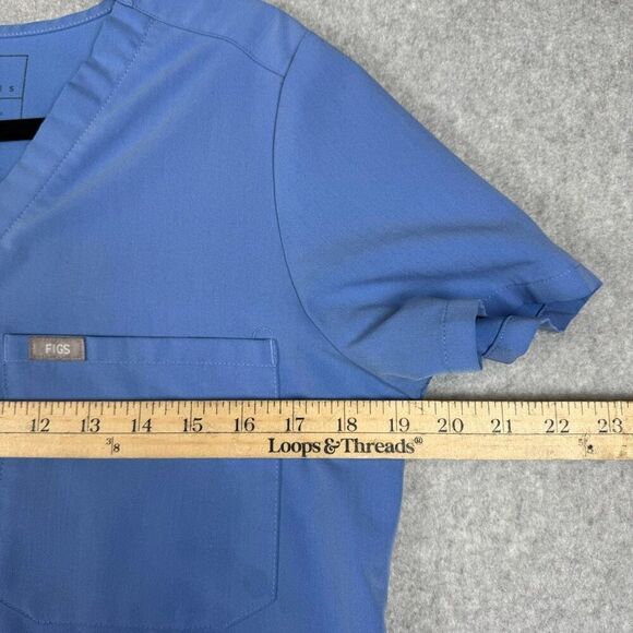 Figs technical collection scrub top v neck womens small blue healthcare nursing - Picture 6 of 9